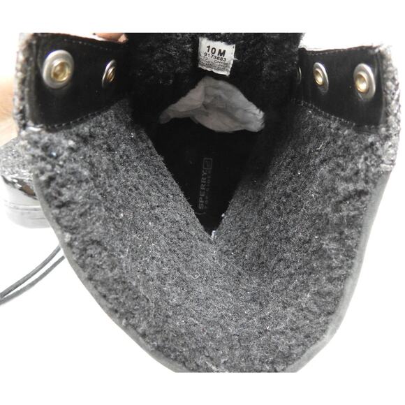 Sperry Women's 10 M Top Sider Hikerfish Black Glitter Boat Boots #9173683 - Picture 11 of 12